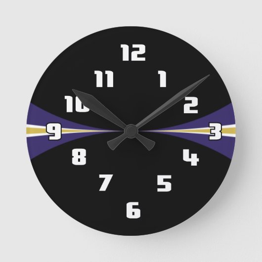 Schwarze Lila goldene Uhr (Vorderseite)