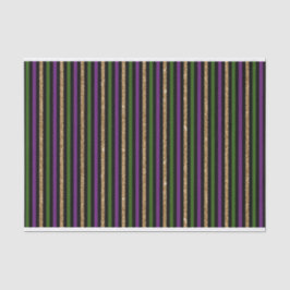 SCHWARZE LILA GREEN GOLD MARDI GRAS STRIPES SEIDENPAPIER