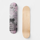 Schwarze lila Kunst auf Skateboard (Vorderseite)