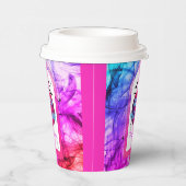 Schwarze Lila, moderne Spooky Bats glückliches Hal Pappbecher (Rechts)