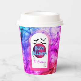 Schwarze Lila, moderne Spooky Bats glückliches Hal Pappbecher