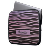 Schwarze Lila moderne technische Waves personalisi Laptopschutzhülle (Vorderseite Links)