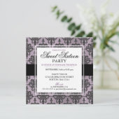 Schwarze lila Party Einladungen des (Stehend Vorderseite)