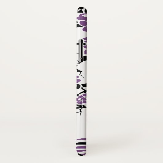 Schwarze lila Pfauenblüten und Kirschblüten Jugend Case-Mate iPhone Hülle (Hinten/Rechts)