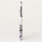 Schwarze lila Pfauenblüten und Kirschblüten Jugend Case-Mate iPhone Hülle (Hinten/Links)