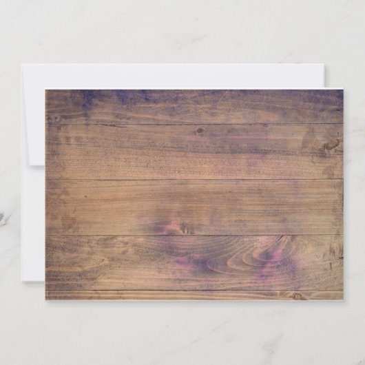 Schwarze Lila Rose Rustikale Hochzeitseinladung Einladung (Rückseite)