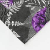 Schwarze Lila Rose Silver Blätter Dunkler Garten Fleecedecke (Ecke)