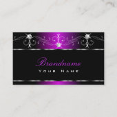 Schwarze Lila Schnürbrille Sparkling Diamonds Verz Visitenkarte (Vorderseite)