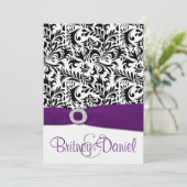 Schwarze lila u. weiße einladung (Stehend Vorderseite)