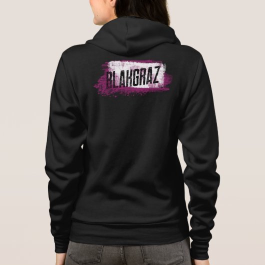 Schwarze Lila und weiße Pinselstriche T - Shirt (Rückseite)