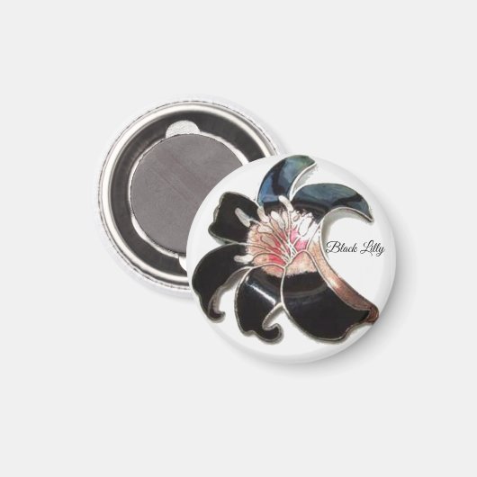 "Schwarze Lilie" Magnet (Vorderseite/Rückseite)