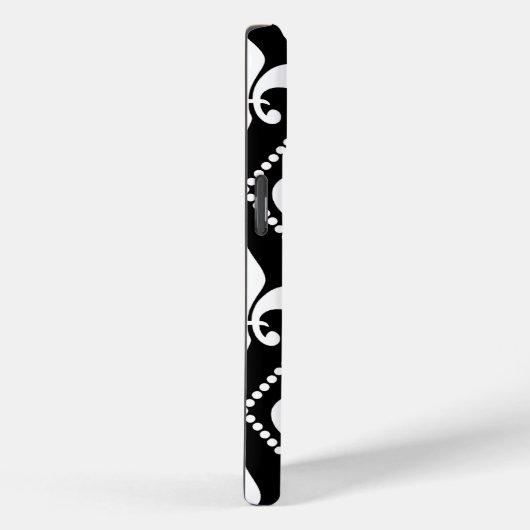 Schwarze Lilie mit Monogramm Case-Mate iPhone Hülle (Rückseite / Rechts)