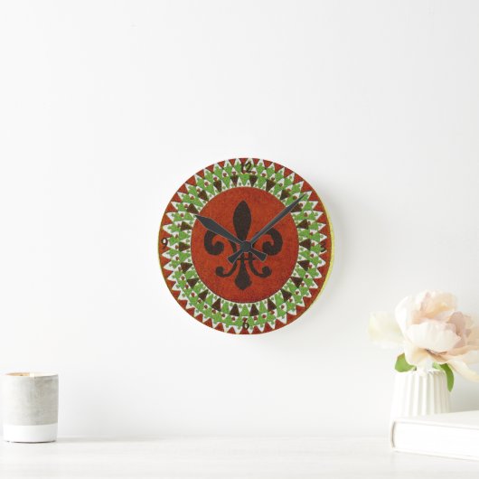 Schwarze Lilie Runde Wanduhr (Zuhause)