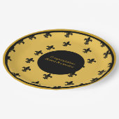 Schwarze Lilien im Gold-Hintergrund Pappteller (Schrägansicht)