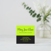 Schwarze Limone, moderne Business Card Quadratische Visitenkarte (Stehend Vorderseite)