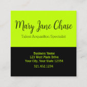 Schwarze Limone, moderne Business Card Quadratische Visitenkarte (Vorderseite)