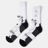 Schwarze Linie Art Kitten mit Collar Socken (Links)