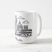 Schwarze Linie Atlanta Illustration Kaffeetasse (VorderseiteRechts)