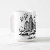 Schwarze Linie Atlanta Illustration Kaffeetasse (Vorderseite Links)