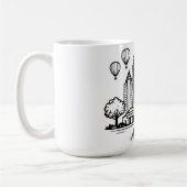 Schwarze Linie Atlanta Illustration Kaffeetasse (Links)