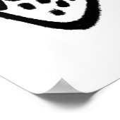 Schwarze Linie Fierce Falcon zeichnend auf Weiß Poster (Ecke)