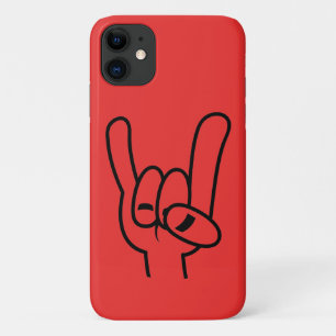 Schwarze Linie für Schwermetall-Teufel-Hörner Case-Mate iPhone Hülle