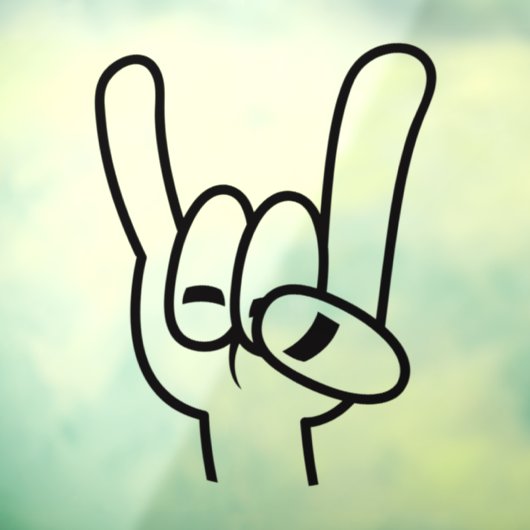 Schwarze Linie für Schwermetall-Teufel-Hörner Fensteraufkleber (Blatt 3)