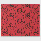 Schwarze Linie für Schwermetall-Teufel-Hörner Geschenkpapier (Flach)