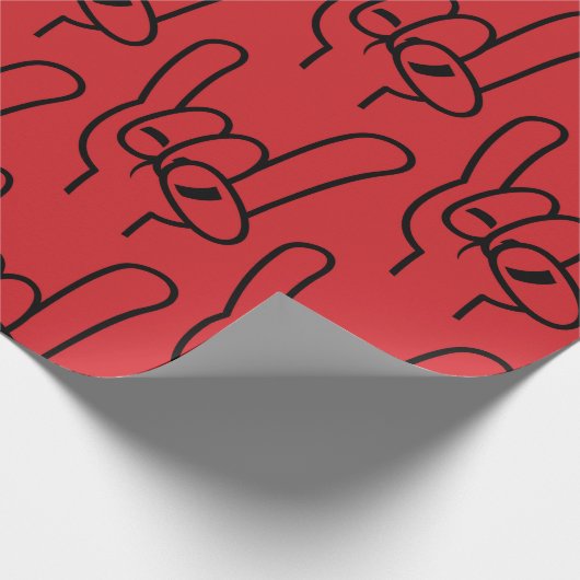 Schwarze Linie für Schwermetall-Teufel-Hörner Geschenkpapier (Ecke)