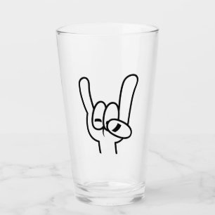 Schwarze Linie für Schwermetall-Teufel-Hörner Glas