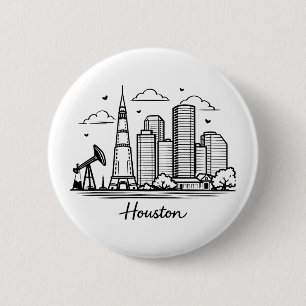 Schwarze Linie Houston Illustration Button