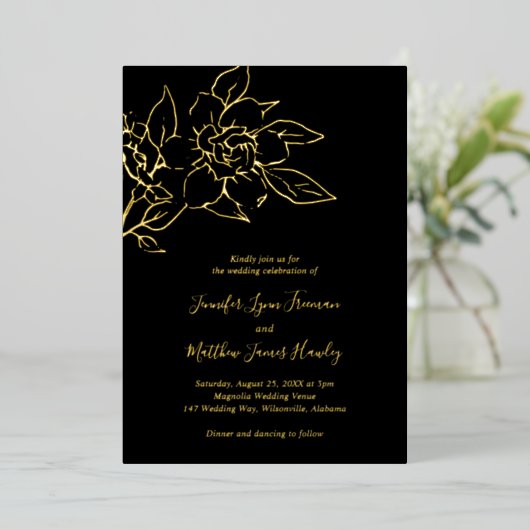 Schwarze Linie Kunst, Dichtung und Musik Folieneinladung (Stehend vorne)