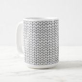 SCHWARZE LINIE STRICK Große weiße Tasse (Vorderseite Links)