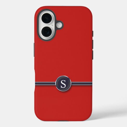 Schwarze Linie und Schaltfläche für Monogramm Case-Mate iPhone Hülle (Rückseite)