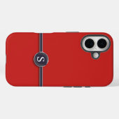 Schwarze Linie und Schaltfläche für Monogramm Case-Mate iPhone Hülle (Rückseite (Horizontal))