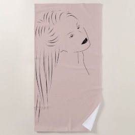 Schwarze Linie Visuell Strandtuch