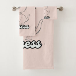 Schwarze Linie Zeichn von Sweet Kitten Badhandtuch Set