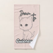 Schwarze Linie Zeichn von Sweet Kitten Badhandtuch Set (Handtuch)