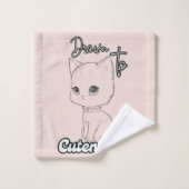 Schwarze Linie Zeichn von Sweet Kitten Badhandtuch Set (Waschlappen)