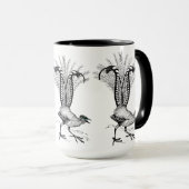 Schwarze Linie zeichnend Lyre Bird Tasse (VorderseiteRechts)