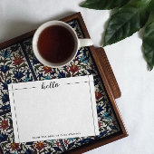 Schwarze Linien Hallo vom Schreibtisch aus Mitteilungskarte