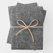 Schwarze Linien Punkte Silber Imitate Foil Geschenkpapier Set (Beispiel)