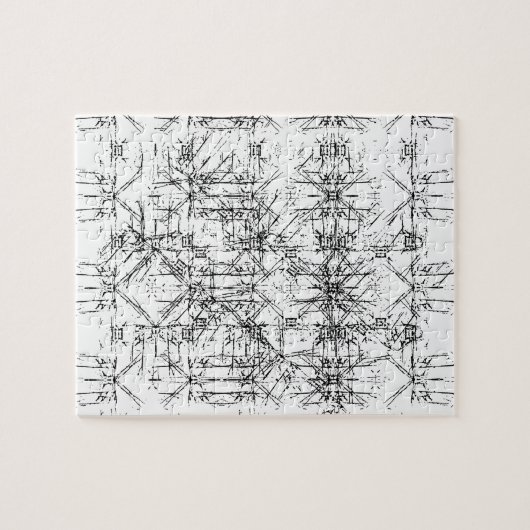 Schwarze Linien Puzzlespiel Puzzle (Horizontal)