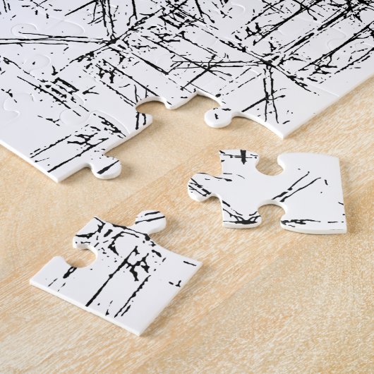 Schwarze Linien Puzzlespiel Puzzle (Seite)