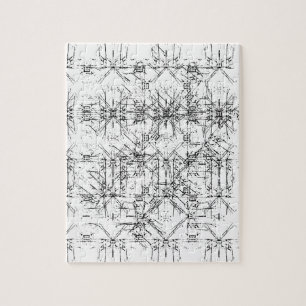 Schwarze Linien Puzzlespiel Puzzle