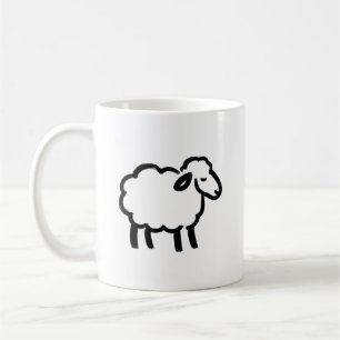 Schwarze Linien-Schafe – Cozy Animal Ink Design au Kaffeetasse
