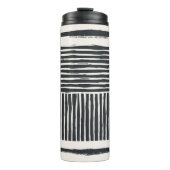 Schwarze Linien Thermosbecher (Vorderseite)