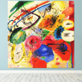 Schwarze Linien von Kandinsky Stretched Canvas Pri Leinwanddruck (Insitu (Holzboden))