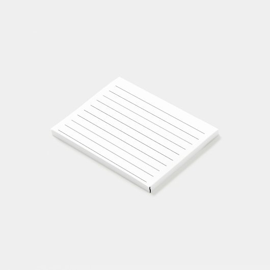 Schwarze Linien Weiß Schlicht Elegant Einfach Stil Post-it Klebezettel (angewinkelt)