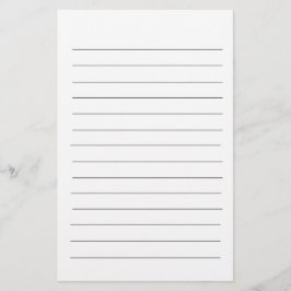 Schwarze Linien Weiß Schlicht Elegant Einfache Sta Briefpapier